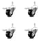 Service Caster 3.5 Inch Phenolic Swivel 10mm Threaded Stem Caster Set with Total Lock Brake SCC-TSTTL20S3514-PHR-M1015-4 - alternate 1